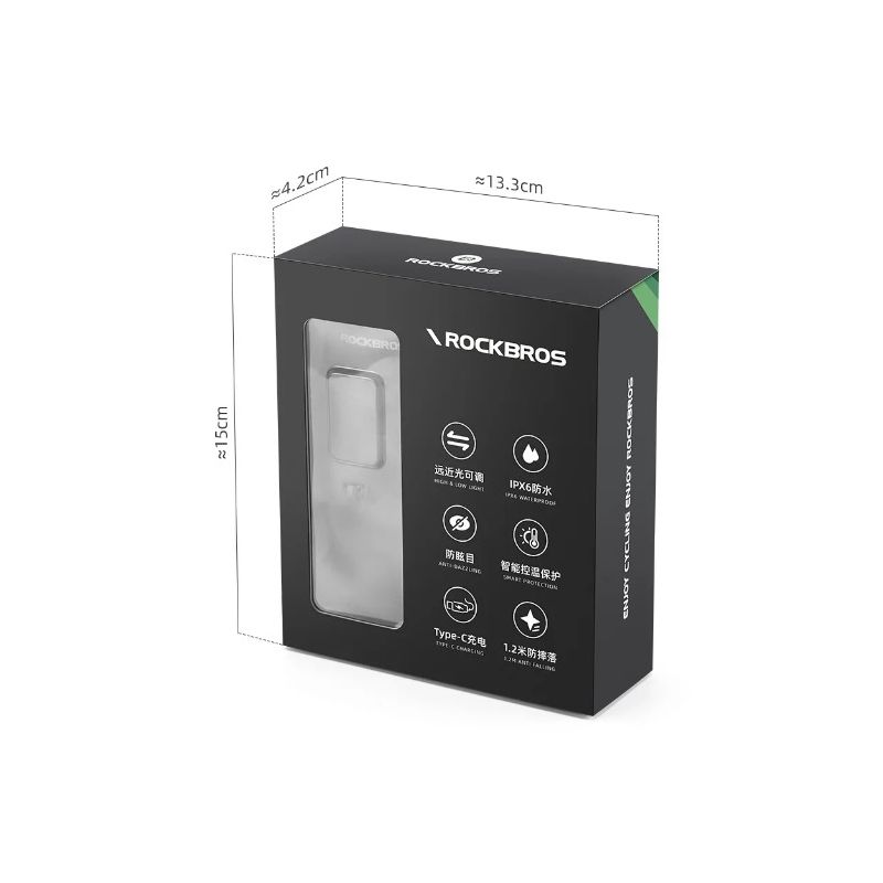 ROCKBROS RHL3000 Fietskoplamp 3000 Lumen Waterdicht 10000mAh LED Oplaadbaar voor Nachtelijke Fietstochten