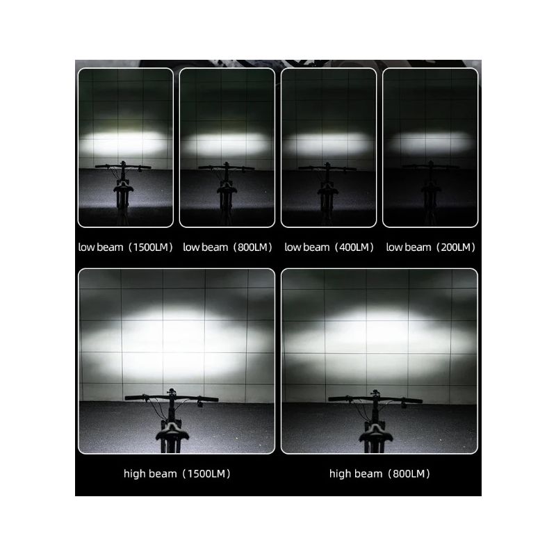 ROCKBROS RHL3000 Fietskoplamp 3000 Lumen Waterdicht 10000mAh LED Oplaadbaar voor Nachtelijke Fietstochten