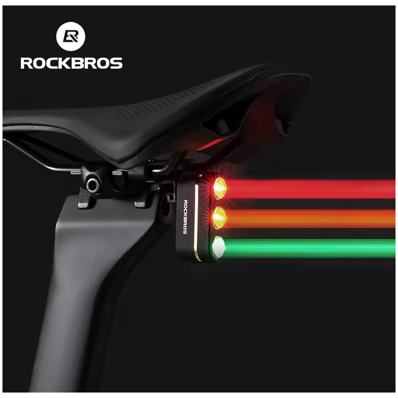 ROCKBROS Smart Fiets Achterlicht - Remdetectie, IP64 Waterdicht & Type-C Opladen voor Veilig Nachtfietsen