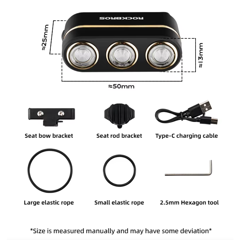 ROCKBROS Smart Fiets Achterlicht - Remdetectie, IP64 Waterdicht & Type-C Opladen voor Veilig Nachtfietsen