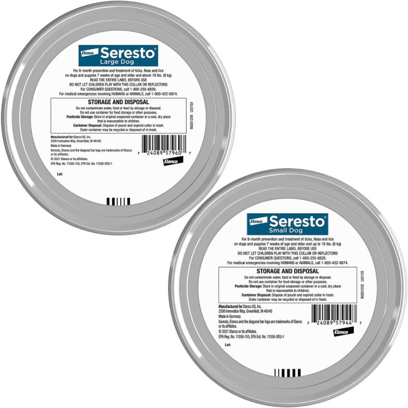 Seresto Grote hond, door dierenartsen aanbevolen vlooien- en tekenbehandeling en -preventiehalsband 8 maanden bescherming