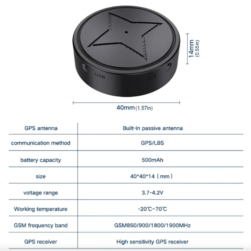 Mini GPS Tracker Sterke Magnetische Bevestiging Auto Tracker Vrachtwagen Realtime Locator Langdurige Batterijduur