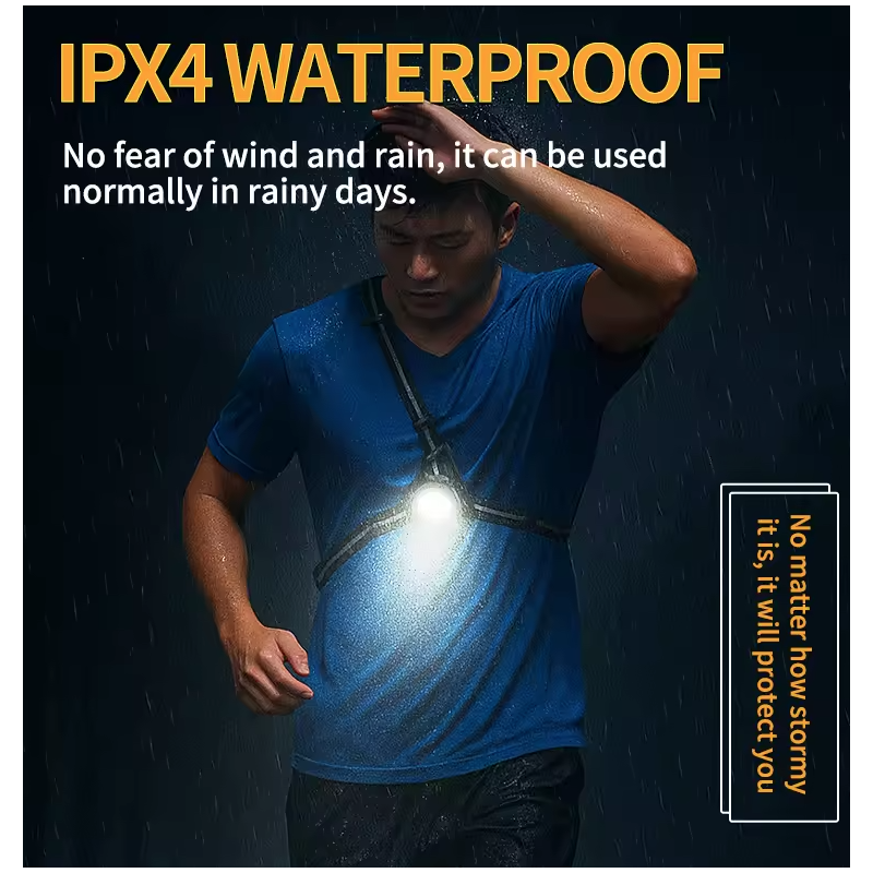 Hardloopverlichting Borstlamp – LED Nachtlopen & Waarschuwingslicht Achter – Helder & Waterdicht