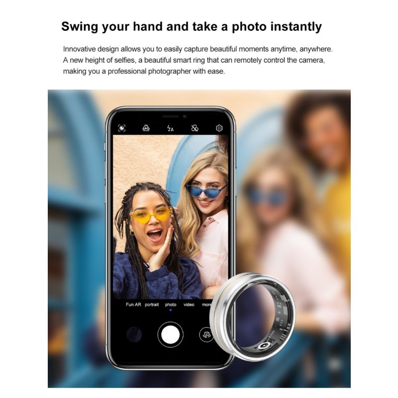 Multifunctionele Slimme Ring Stijlvol Accessoire Gezondheidsmonitoring Hartslag Slaapkwaliteit Lange Batterijduur