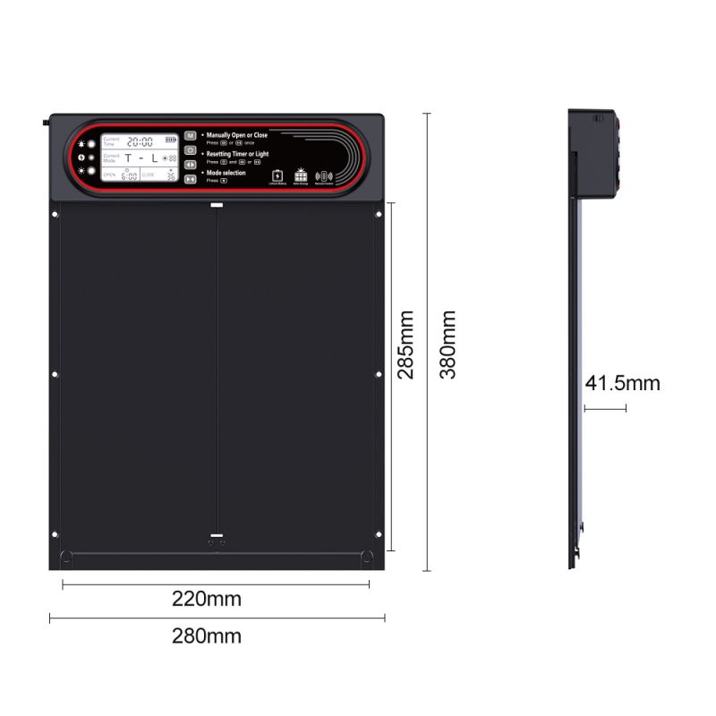 Zonne-automatische kippenhokdeur met zonne-energie en USB-opladen eenvoudige installatie en flexibele standen