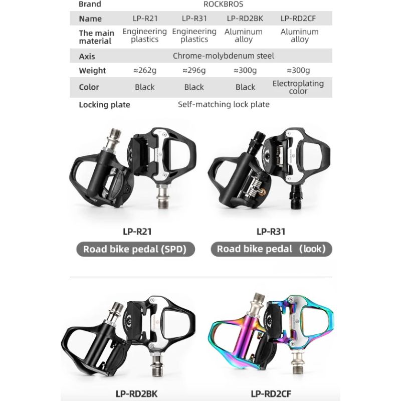 ROCKBROS SPD-SL Fietspedalen Ultralicht Aluminium en Afgedichte Lagers voor Prestatiegerichte Racefiets Efficiëntie