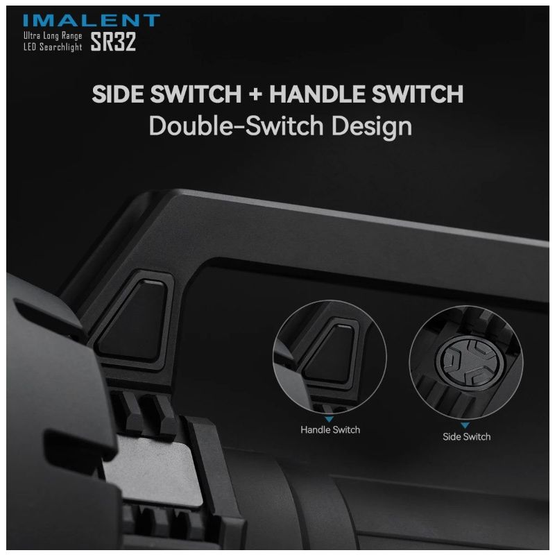 IMALENT SR32 krachtige LED zaklamp 120000 lumen voor buitenverlichting straalafstand 2080m lange looptijd