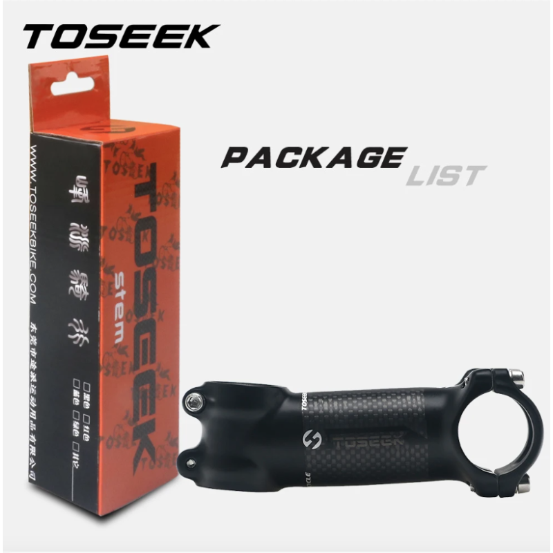 TOSEEK Fiets Stuurpen 28.6-31.8mm Aluminium Carbon Verstelbare Hoek MTB Lichtgewicht Duurzaam Fietsaccessoires