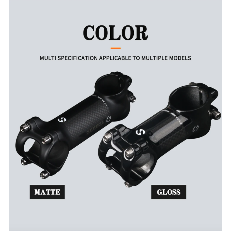 TOSEEK Fiets Stuurpen 28.6-31.8mm Aluminium Carbon Verstelbare Hoek MTB Lichtgewicht Duurzaam Fietsaccessoires