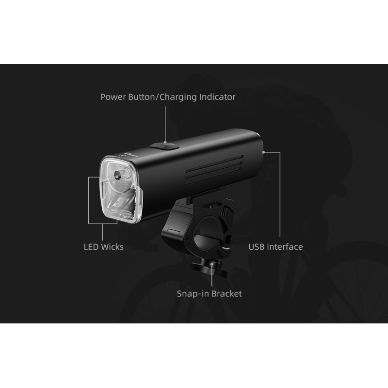 SUPERFIRE BL12 1300LM Fietskoplamp USB Oplaadbaar 4800mAh LED-koplamp Fietslamp Fietsen