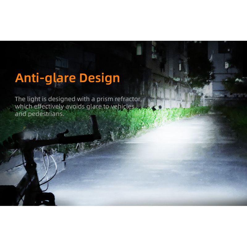 SUPERFIRE BL12 1300LM Fietskoplamp USB Oplaadbaar 4800mAh LED-koplamp Fietslamp Fietsen