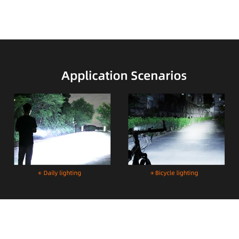 SUPERFIRE BL12 1300LM Fietskoplamp USB Oplaadbaar 4800mAh LED-koplamp Fietslamp Fietsen