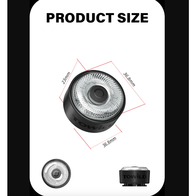 TOWILD TL03Pro LED fietsachterlicht met automatische remsensor stijlvol en duurzaam fietsveiligheidsproduct