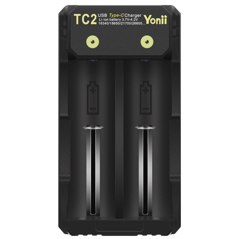TC2 USB Type-C oplader voor Li-ion batterijen 18650 21700 snel opladen met dubbele oplaadpoorten efficiënt