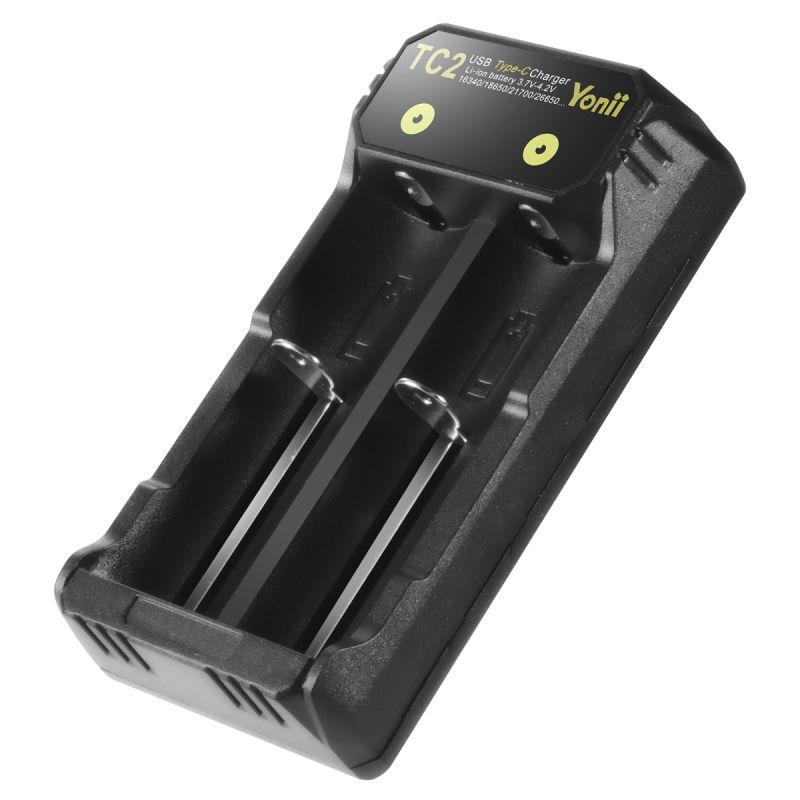 TC2 USB Type-C oplader voor Li-ion batterijen 18650 21700 snel opladen met dubbele oplaadpoorten efficiënt