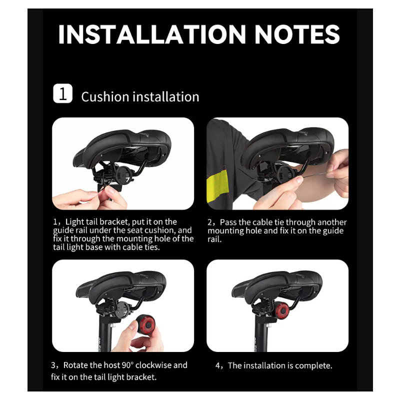 TOWILD TL03 LED Fiets Veiligheidslicht met Automatische Remsensor Technologie Vijf Flitsstanden Fietsaccessoires