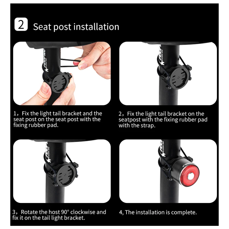 TOWILD TL05 Achterlicht LED Fietsverlichting Slimme Auto Remsensor USB Opladen IPX6 Waterdicht Veiligheidslicht