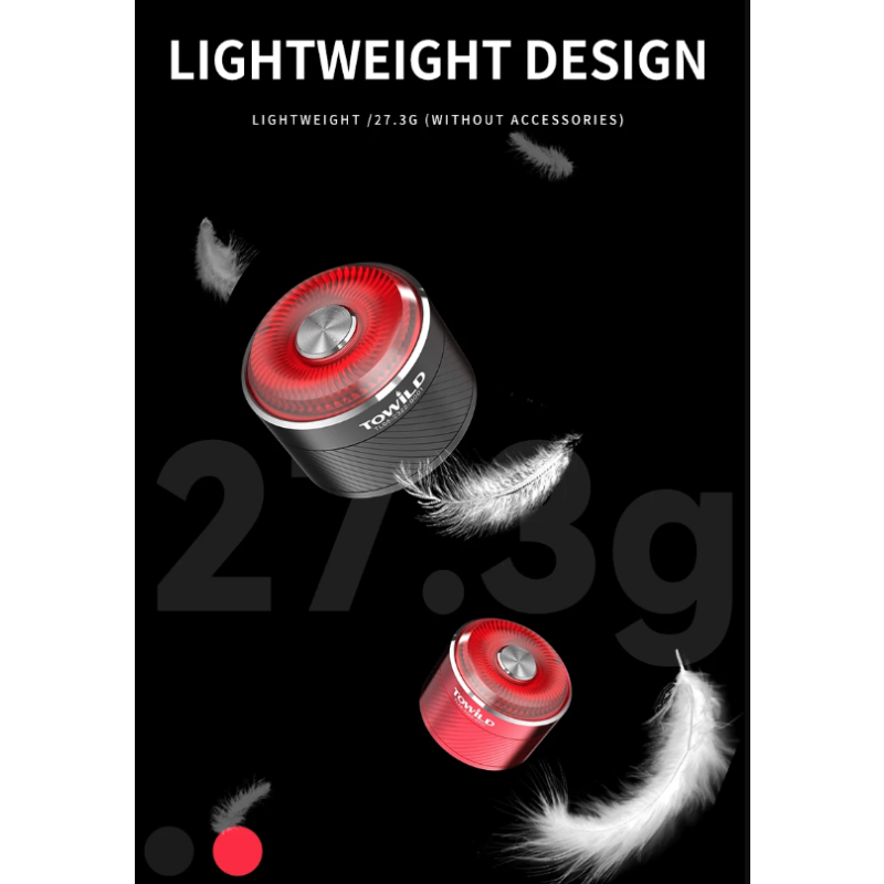 TOWILD TL05 Achterlicht LED Fietsverlichting Slimme Auto Remsensor USB Opladen IPX6 Waterdicht Veiligheidslicht