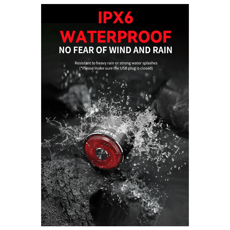 TOWILD TL05 Achterlicht LED Fietsverlichting Slimme Auto Remsensor USB Opladen IPX6 Waterdicht Veiligheidslicht