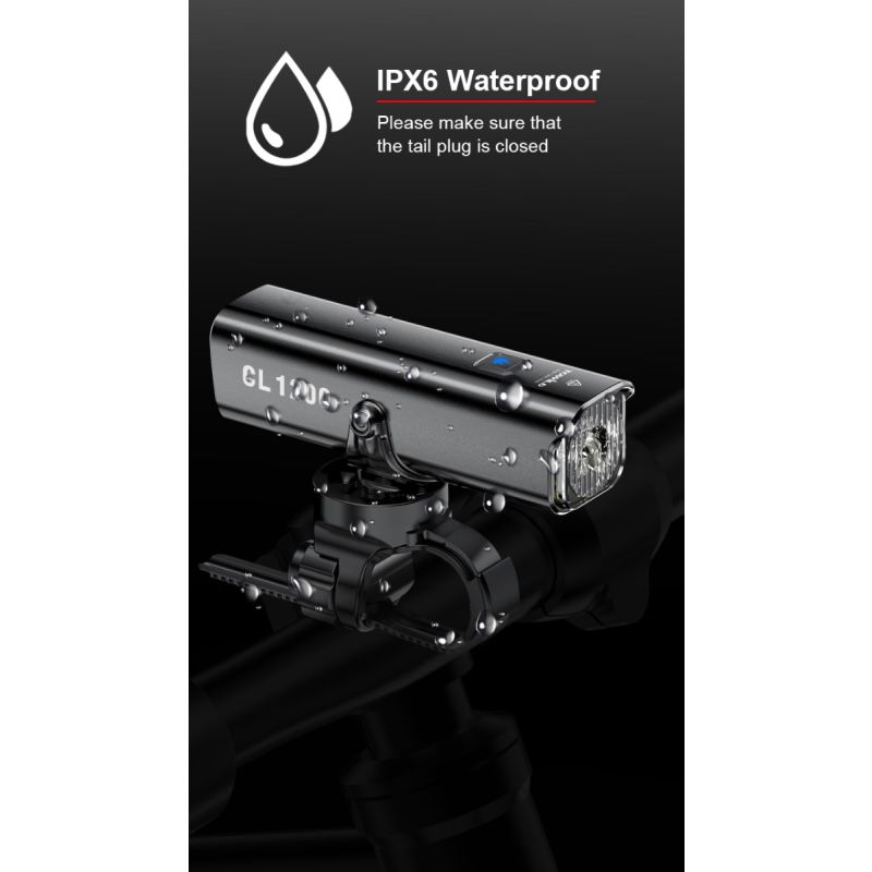 TOWILD CL1200 fietslicht LED 1200 lumen USB-C oplaadbare en duurzame fietsverlichting voor avondfietsen