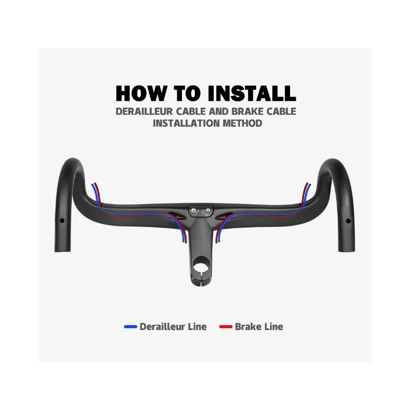 TOSEEK TR5500 racefiets stuur met volledig koolstofvezel stuurpen en geïntegreerde fietsaccessoires ultralicht