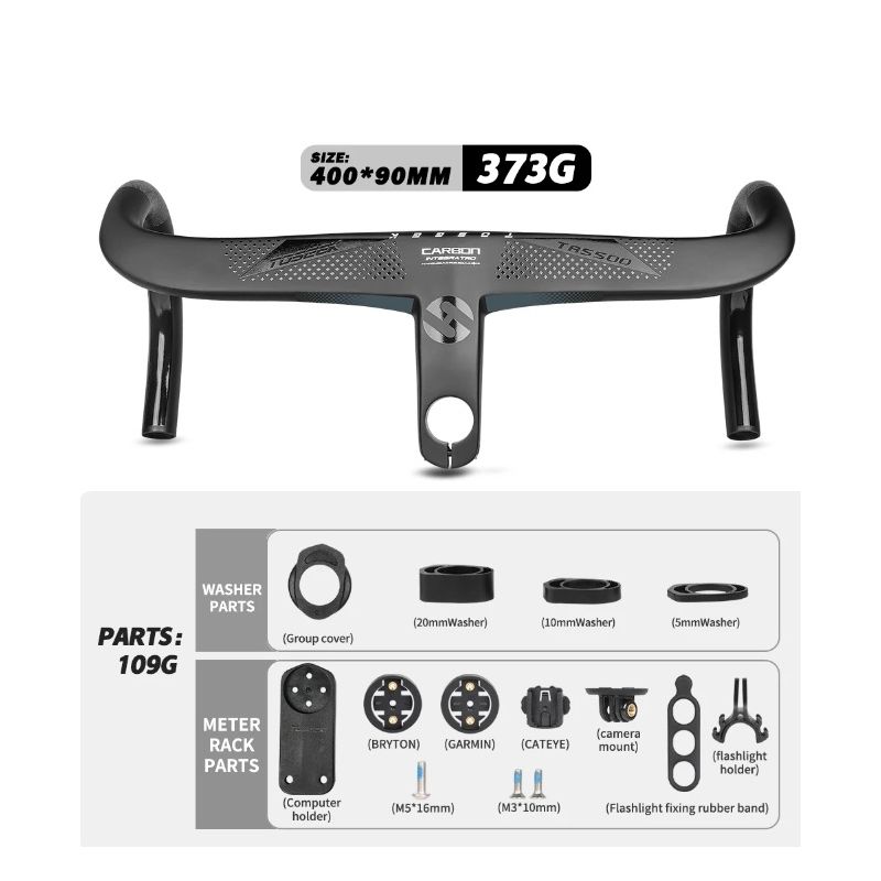 TOSEEK TR5500 racefiets stuur met volledig koolstofvezel stuurpen en geïntegreerde fietsaccessoires ultralicht