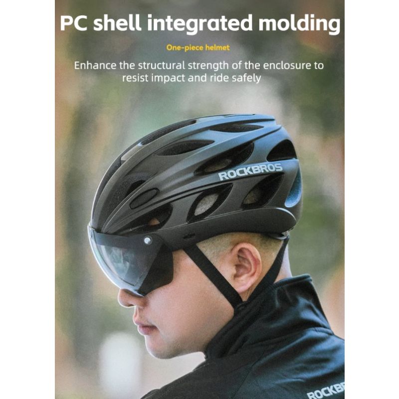 ROCKBROS Fietshelm met ultralicht ontwerp integraal gevormd EPS ademend comfort en schokbestendigheid MTB