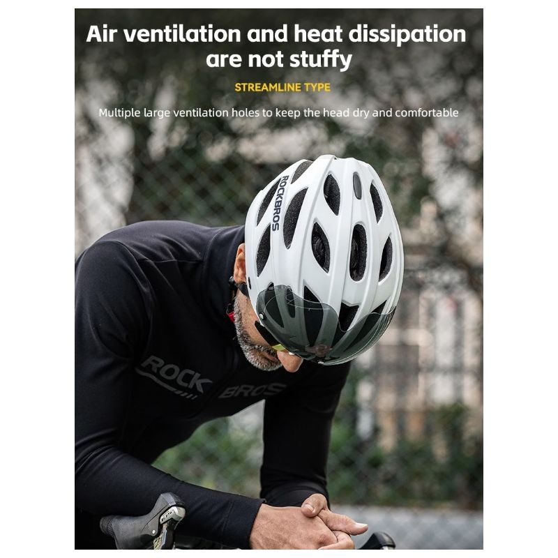 ROCKBROS Fietshelm met ultralicht ontwerp integraal gevormd EPS ademend comfort en schokbestendigheid MTB