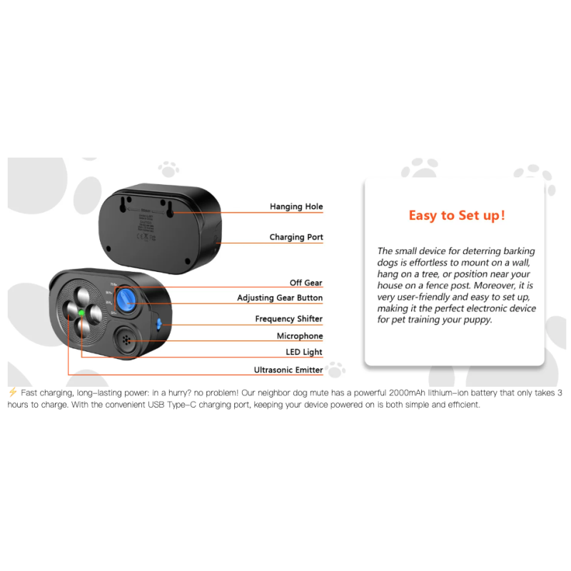 Ultrasonische blafstop training apparaat - Hondentraining voor stille omgeving, automatische blafcontrole