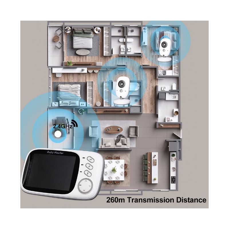 VB603 Video Babyfoon Tweeweg Audio Nachtzicht Veiligheid van Zuigelingen Langeafstandsverbinding Moeder