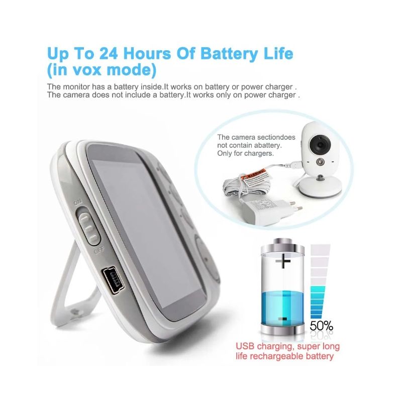 VB603 Video Babyfoon Tweeweg Audio Nachtzicht Veiligheid van Zuigelingen Langeafstandsverbinding Moeder