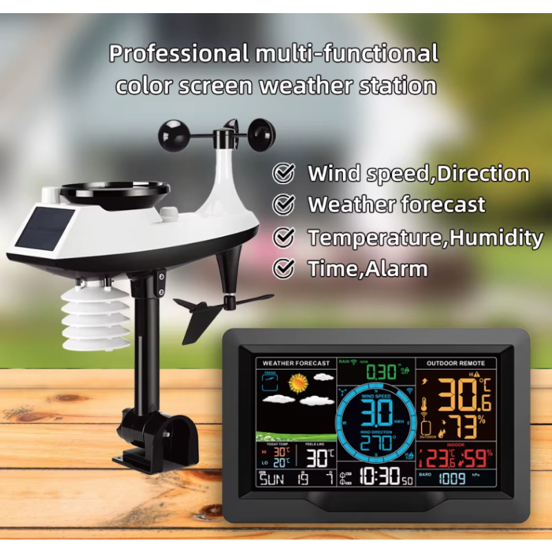 Wi-Fi-weerstation 7,5 inch kleurendisplay draadloze zonne-energie sensor realtime updates voor nauwkeurige metingen