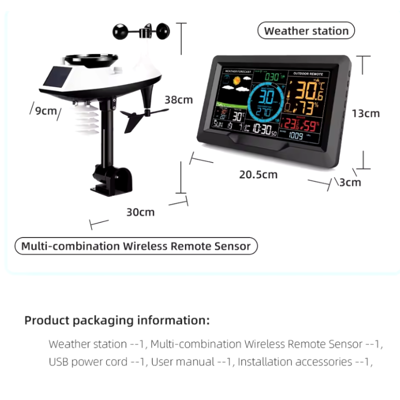 Wi-Fi-weerstation 7,5 inch kleurendisplay draadloze zonne-energie sensor realtime updates voor nauwkeurige metingen
