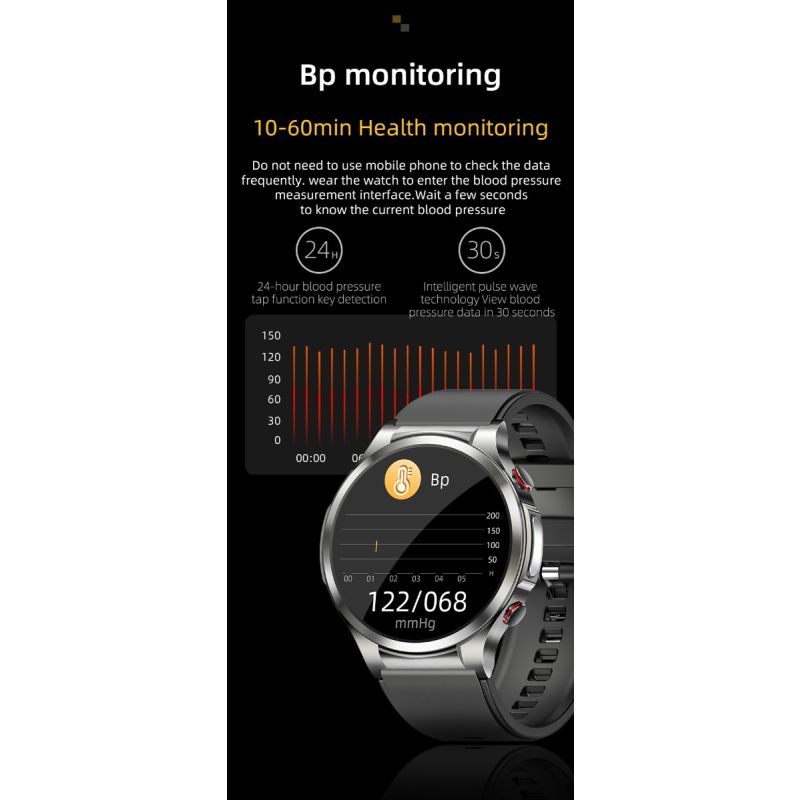 W11 Smartwatch: Bloedsuiker ECG Hartslag Band | Gezondheidsmonitor met Bloeddruk & Meer | Android/iOS