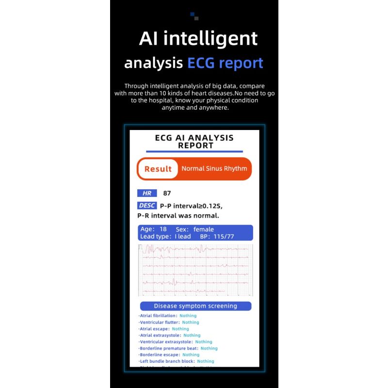 W11 Smartwatch: Bloedsuiker ECG Hartslag Band | Gezondheidsmonitor met Bloeddruk & Meer | Android/iOS