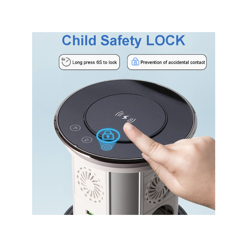 Elektrische Hijscontactdozen Verborgen Tafelblad Uitlaat met Gemotoriseerde Pop-Up Uitlaat USB Draadloos Opladen