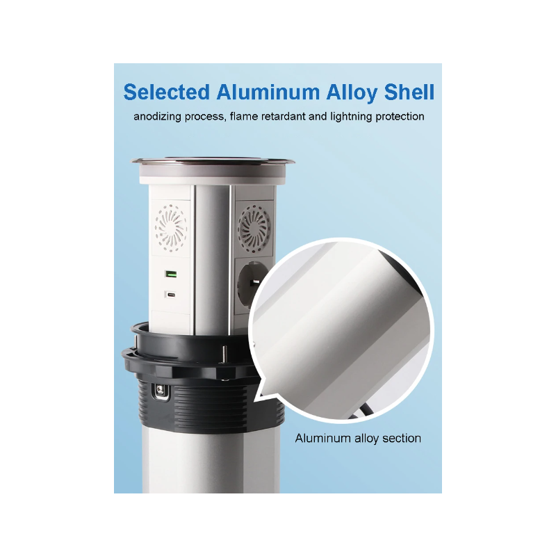 Elektrische Hijscontactdozen Verborgen Tafelblad Uitlaat met Gemotoriseerde Pop-Up Uitlaat USB Draadloos Opladen