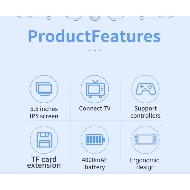 POWKIDDY X55 handheld gameconsole retro gaming 5.5 inch scherm IPS-display RK3566 processor draagbaar gamen