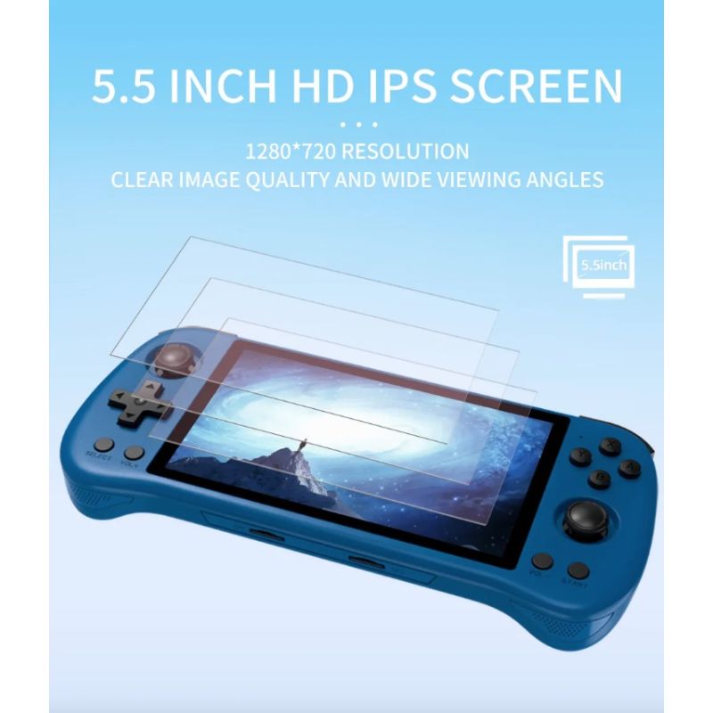 POWKIDDY X55 handheld gameconsole retro gaming 5.5 inch scherm IPS-display RK3566 processor draagbaar gamen