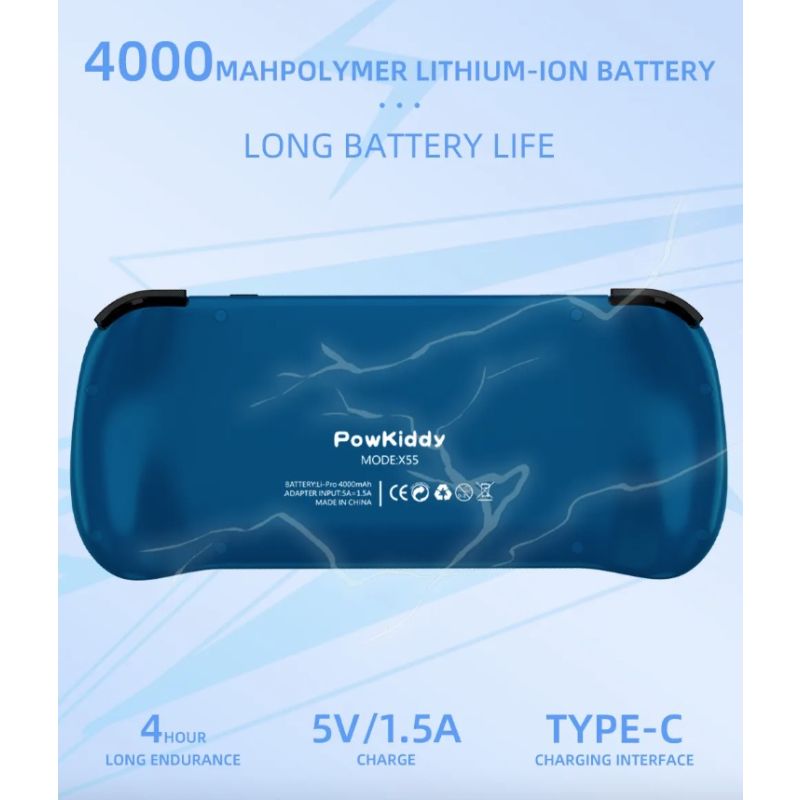POWKIDDY X55 handheld gameconsole retro gaming 5.5 inch scherm IPS-display RK3566 processor draagbaar gamen
