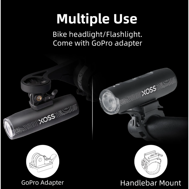 XOSS XL-1200 Fietskoplamp 1200 Lumen Fietsaccessoire met Zes Lichtmodi Type-C Opladen Waterdichte Koplamp