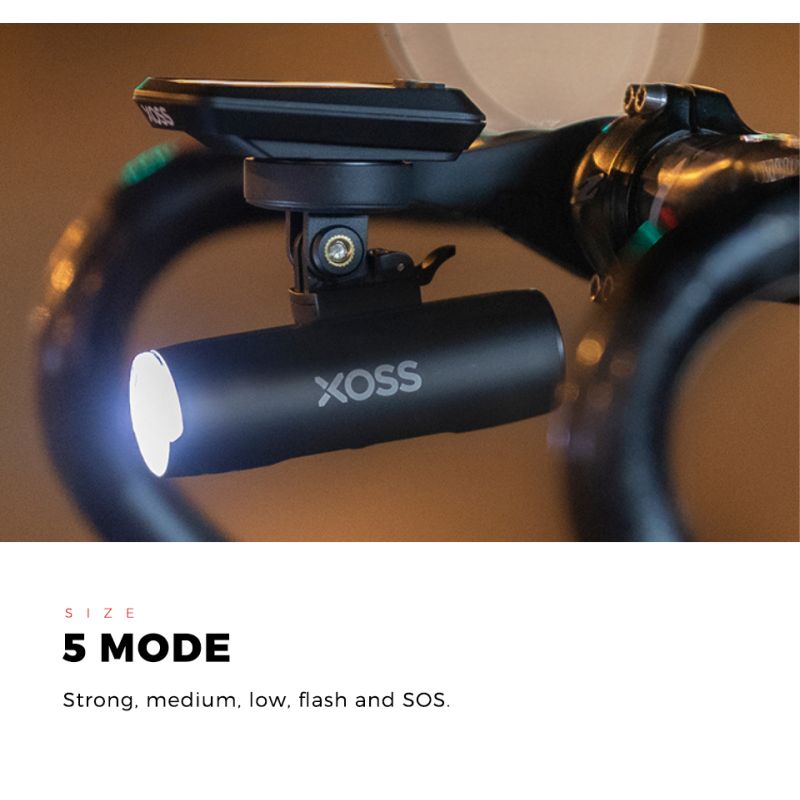 XOSS XL-400 Fietslicht Koplamp 400 Lumen Waterdicht USB Oplaadbare MTB Voorlamp Met Verlichtingsmodi