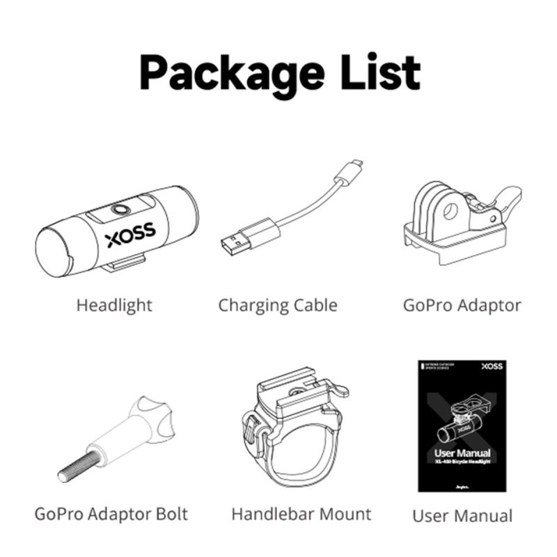 XOSS Fietslamp Koplamp 800Lm Waterdichte USB Oplaadbare MTB Voorlamp LED Fietslicht Hoge Helderheid 5 Modi