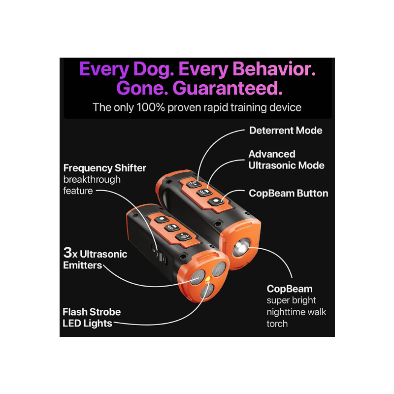Ultrasoon Hondentrainingsapparaat met LED-zaklamp voor Pijnloze Hondentraining en Effectieve Schorscontrole
