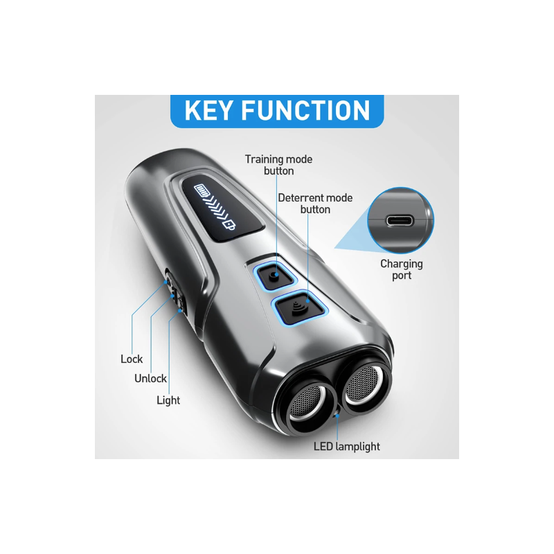 Veelzijdig Ultrasoon Hondenafweermiddel met LED zaklamp voor Humane Blaftraining en Gedragsverandering honden