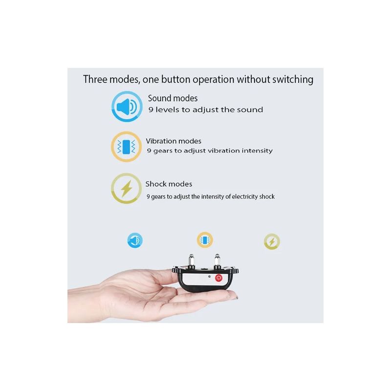 Huisdier Draadloos Elektronisch Hek Anti-blaf Slim Hondentrainingsapparaat met Kleuren Scherm Ergonomisch Design