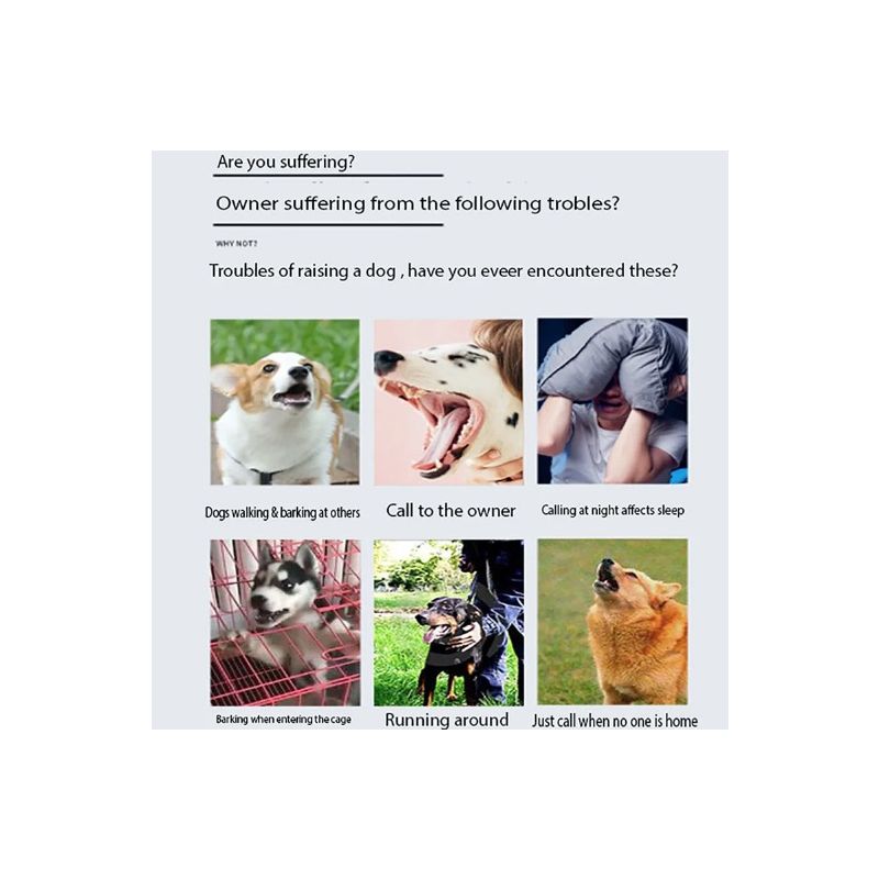 Huisdier Draadloos Elektronisch Hek Anti-blaf Slim Hondentrainingsapparaat met Kleuren Scherm Ergonomisch Design