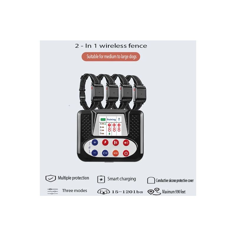Huisdier Draadloos Elektronisch Hek Anti-blaf Slim Hondentrainingsapparaat met Kleuren Scherm Ergonomisch Design