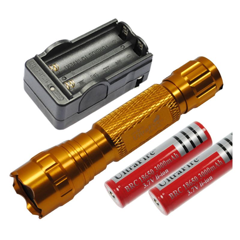 Multi Color Select UltraFire 501b U2 LED-zaklamp 1300 lumen 5 modi met 18650 batterij duurzame outdoor zaklamp