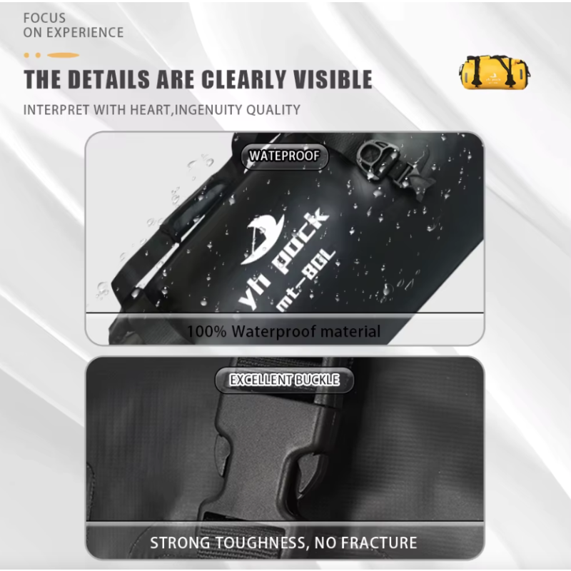 Motorfietstas XXL 40/80L - Waterdicht, draagbaar & multifunctioneel! Perfect voor avontuur & woon-werk.